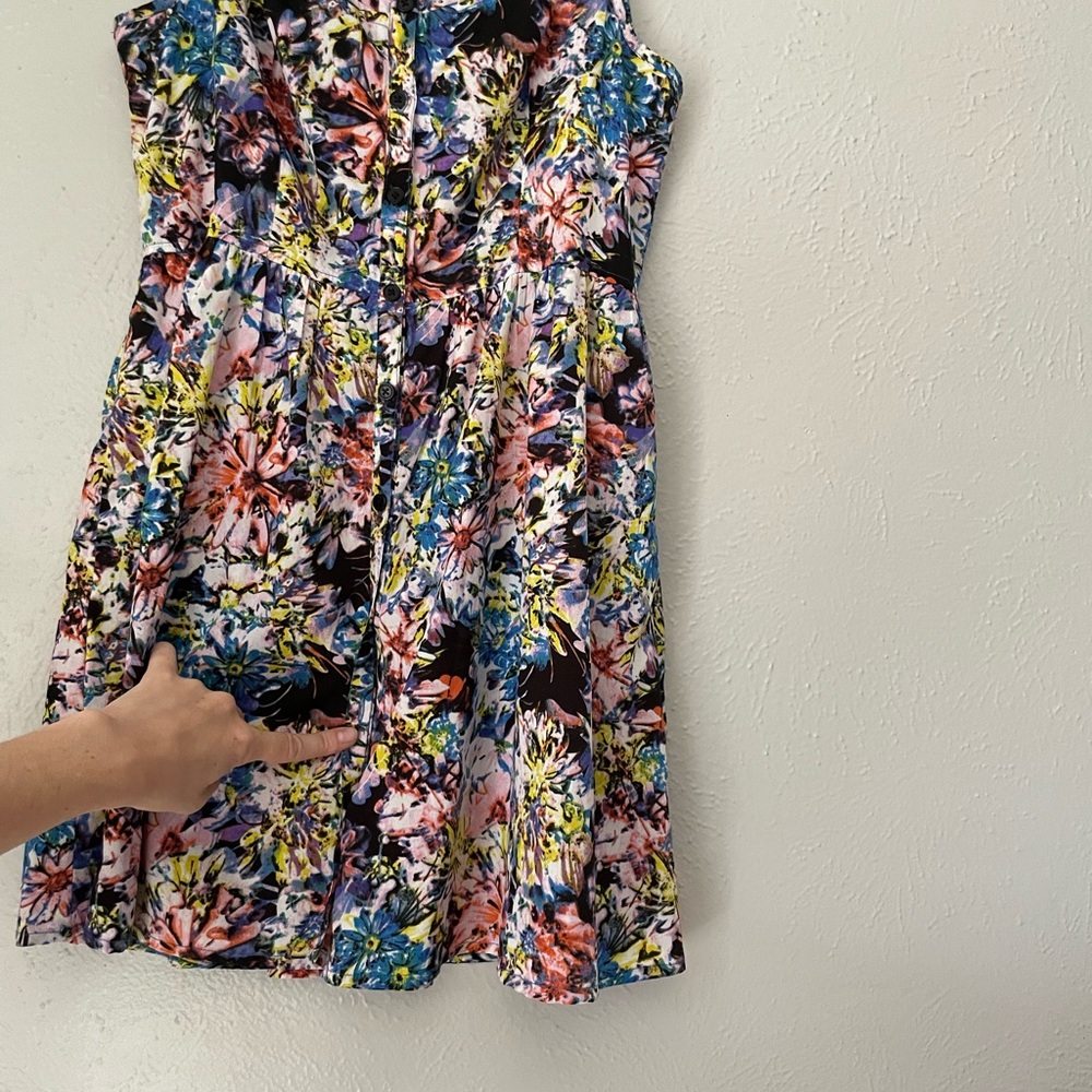 Band of Gypsies Floral Collared Button Up Shirt Dress - Picture 5 of 8